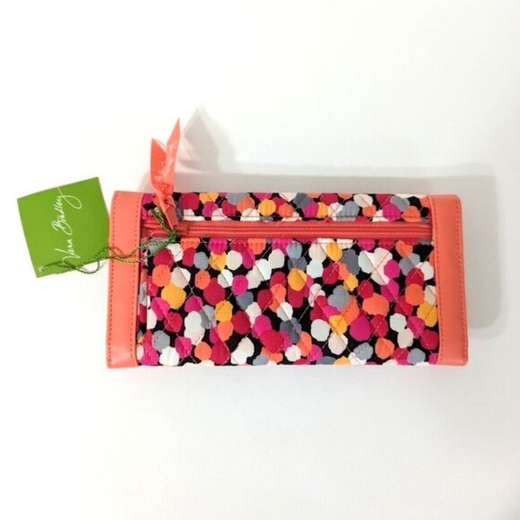 Vera Bradley Trifold Wallet Pixie Confetti 8 1/2" x 4 1/4" - Picture 2 of 3